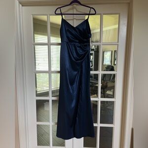 Birdy Grey Blue V-Neck Gown for Weddings